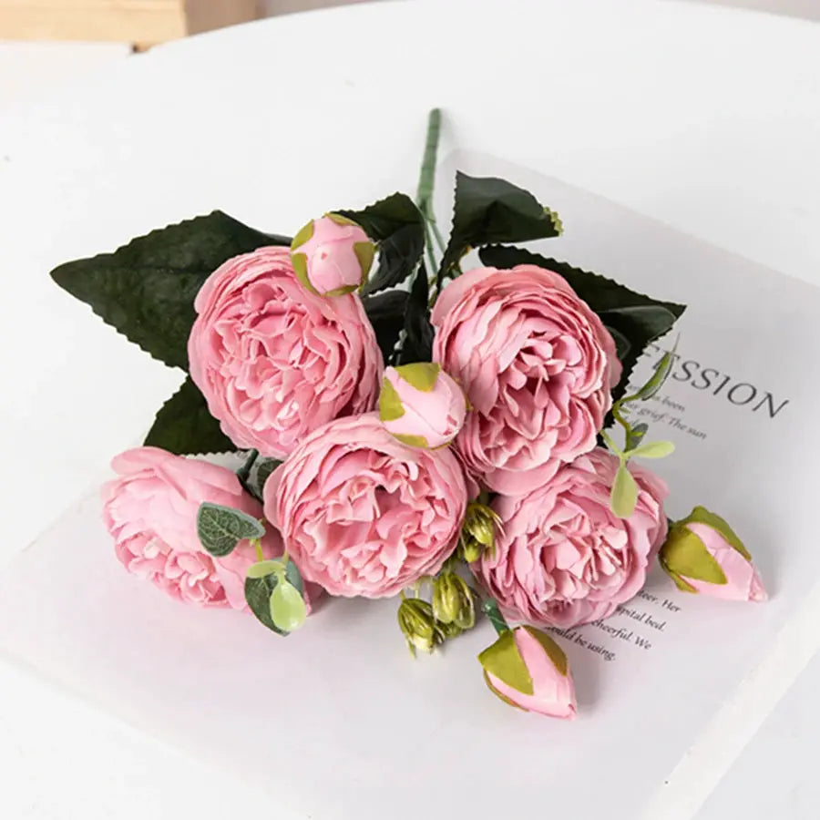 30cm Artificial Silk Peony Bouquet For Home Decor Wedding Centerpieces Vase Decoration Props