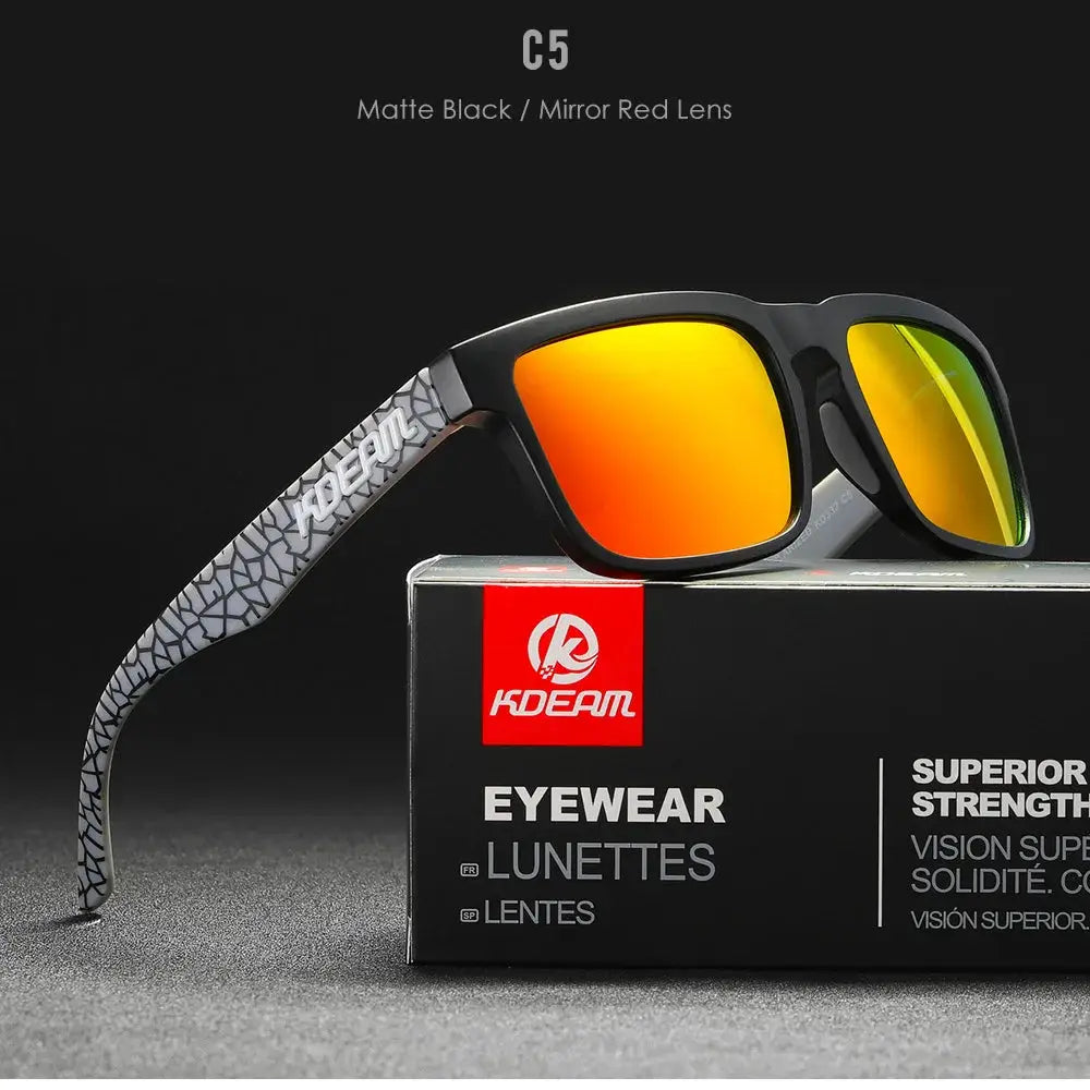 KDEAM 2022 Square Men Polarized Sunglasses With UV Protection Coating For Durable Outdoor Performance