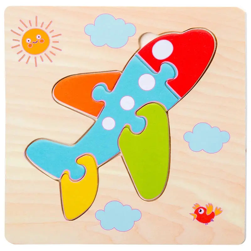 Wooden Baby 3D Puzzles Tangram Shapes Educational Cartoon Animals Jigsaw Toys Gift For Children To Boost Learning And Motor Skills