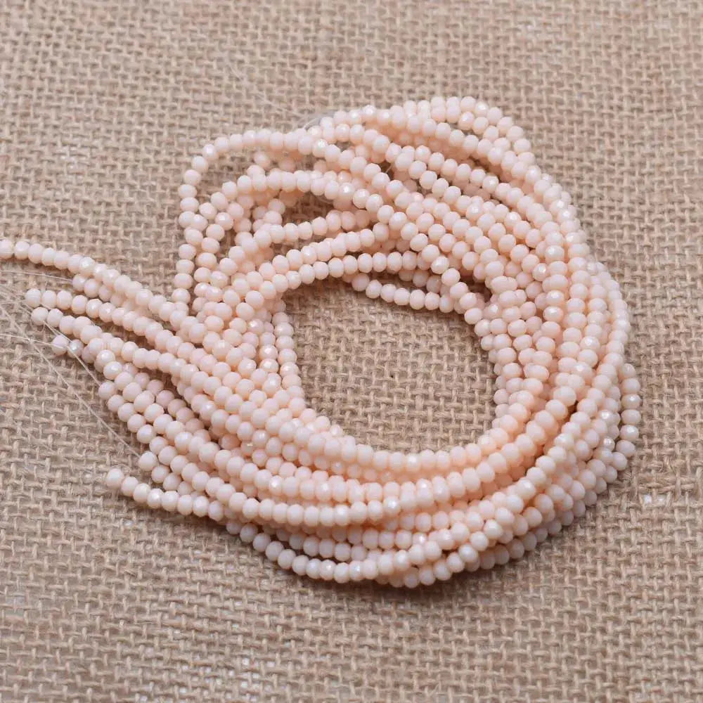 Yanqi Rondelle Crystal Beads 2mm 3mm 4mm Faceted Round Glass Beads for Jewelry Making DIY Spacer Beads