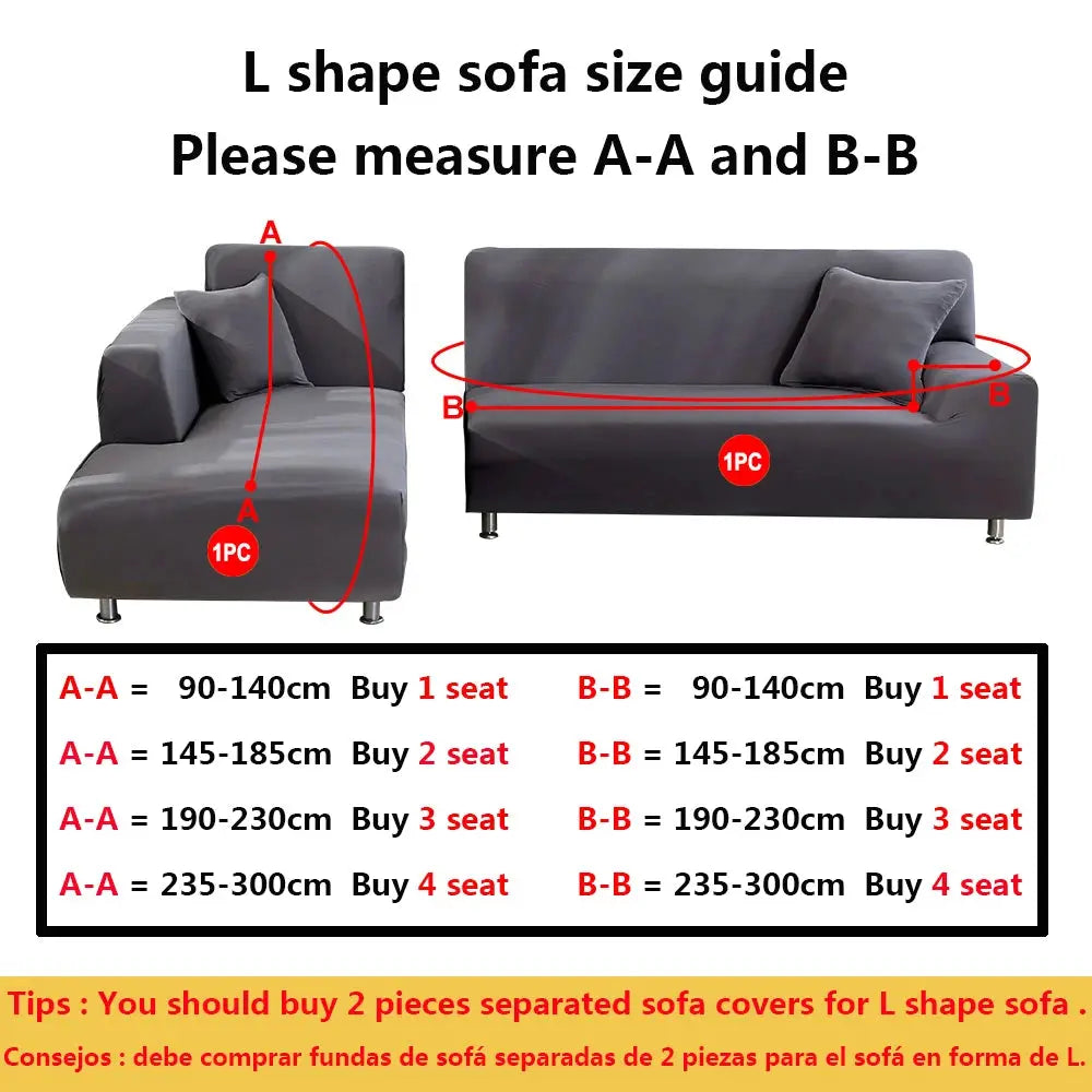 Sofa slipcover for L-shaped corner sofa in gray stretch fabric by Simples Market (1–4 seat)