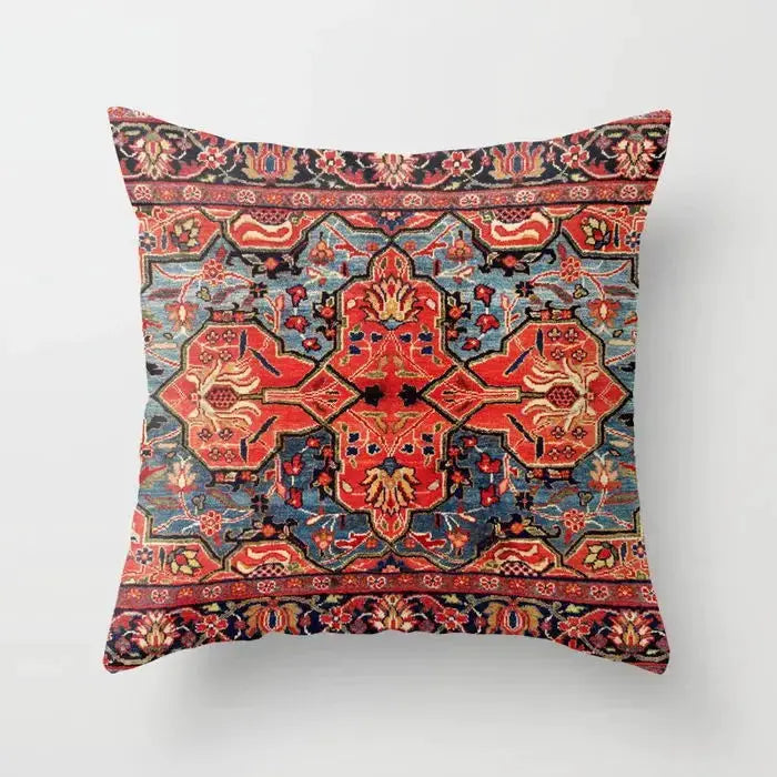 Pillow cover by Simples Market in Moroccan boho red and blue pattern
