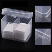 NailMate Clear Nail Art Organizer Case Dual Compartments For Cotton Pads And Remover Storage