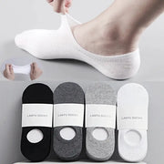 5 Pairs Mens Invisible No Show Ankle Socks Cotton Polyester Blend With Silicone Grip