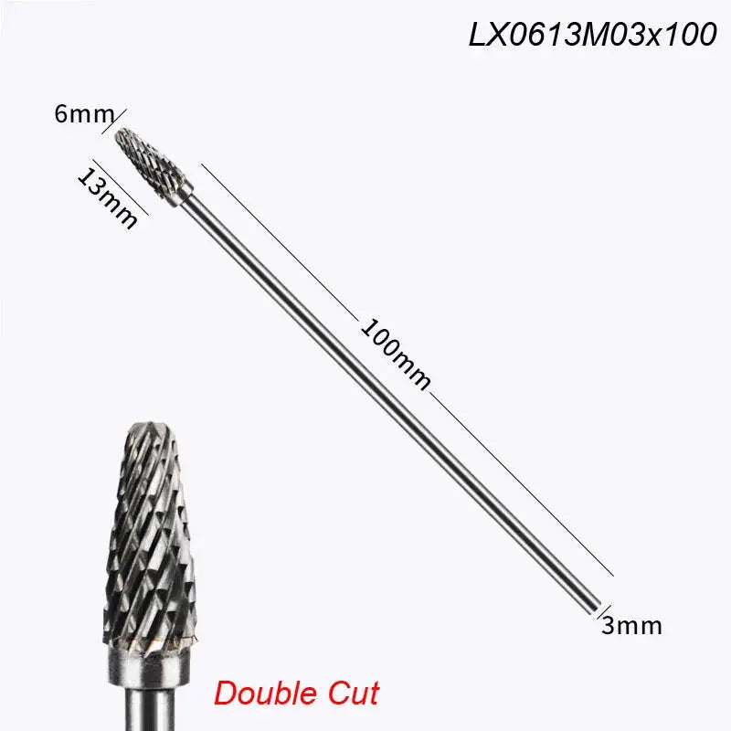 Extra Long 100mm Rotary Rasp File Carbide Burr for Metal and Wood Carving Milling Cutter