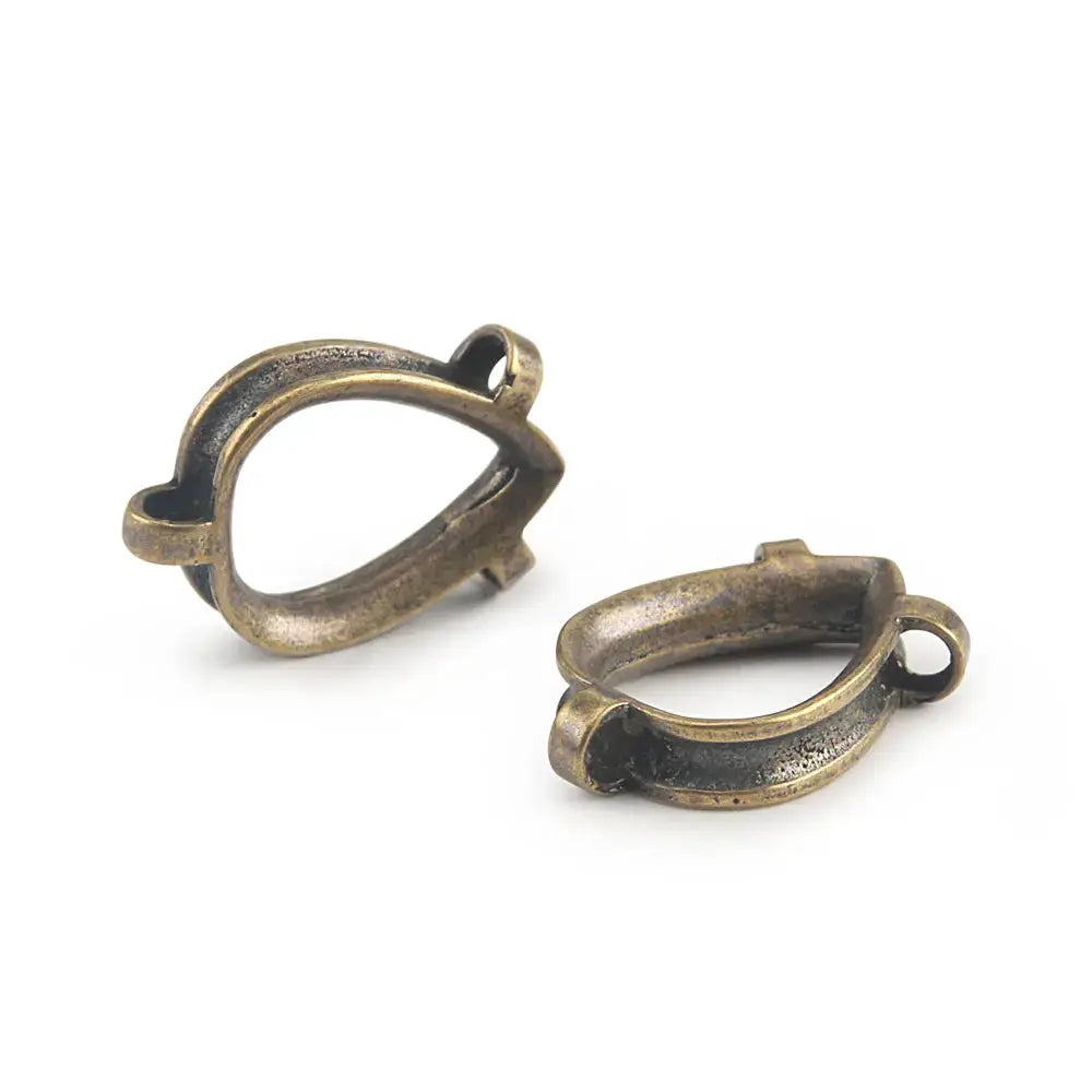 Brass paracord ring beads for keychains, antique brass finish, 2 pcs