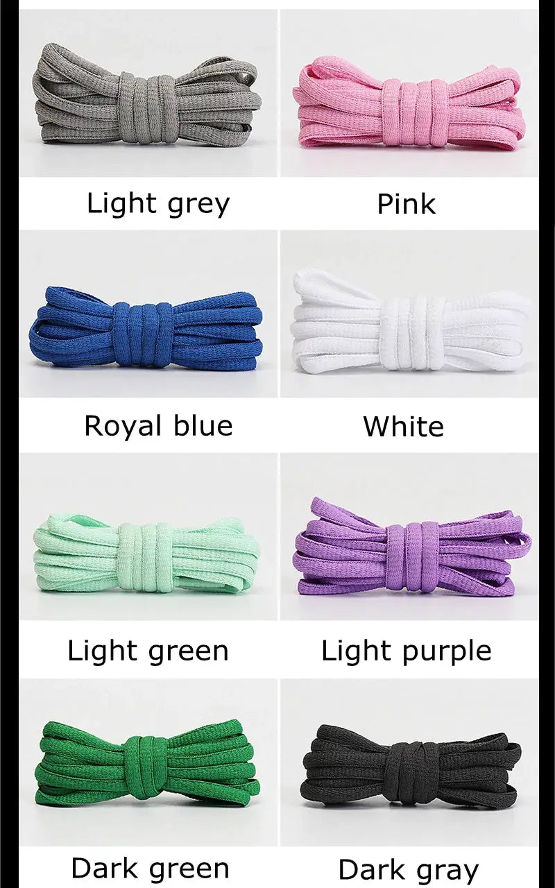 8-color set of classic round shoelaces for leisure sport shoes