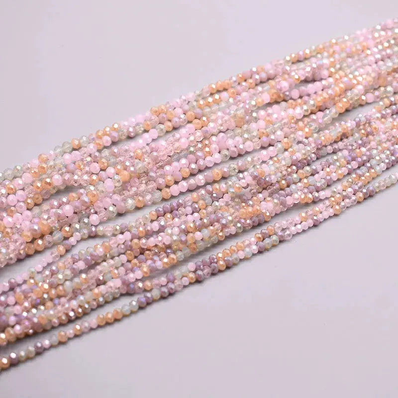 Yanqi Rondelle Crystal Beads 2mm 3mm 4mm Faceted Round Glass Beads for Jewelry Making DIY Spacer Beads