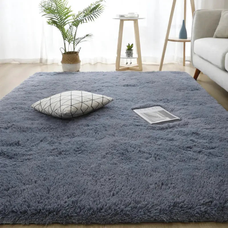 Shag rug grey fluffy long-pile 160x230 by Simples Market for living room or bedroom