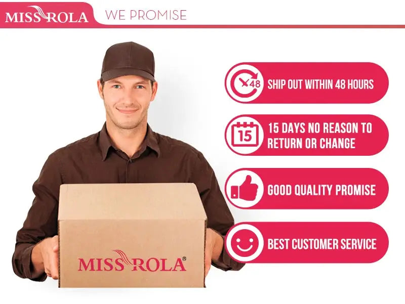 Miss Rola synthetic braiding hair bulk box, brown packaging, held by delivery person.