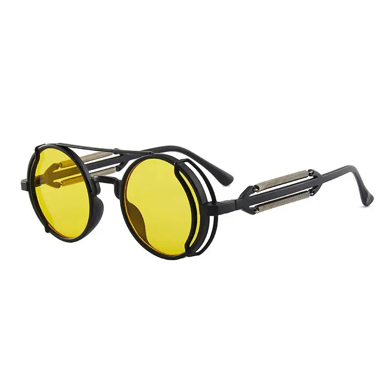RMM Gothic Steampunk Round Sunglasses Unisex Retro PC Frame Luxury Designer High Quality Mirrored Lenses