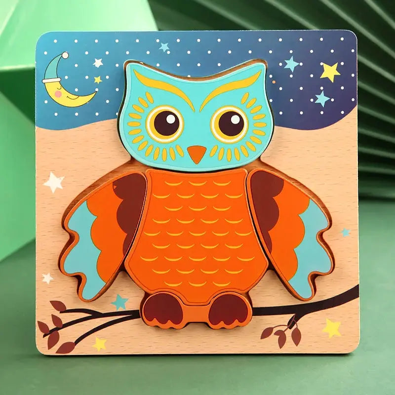 3D Wooden Puzzle For Kids Cartoon Animals And Traffic Theme Jigsaw Early Learning Cognition Toy