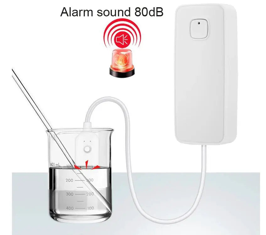 Simples Market Tuya Smart flood leakage sensor kit with white WiFi remote monitor and 80dB alarm