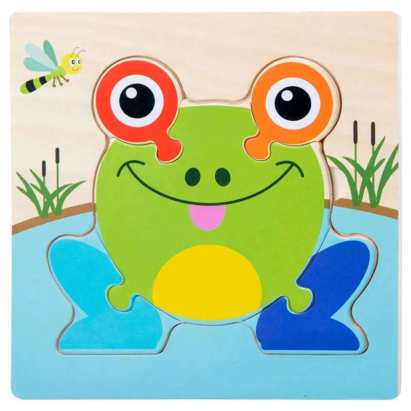 Wooden Baby 3D Puzzles Tangram Shapes Educational Cartoon Animals Jigsaw Toys Gift For Children To Boost Learning And Motor Skills