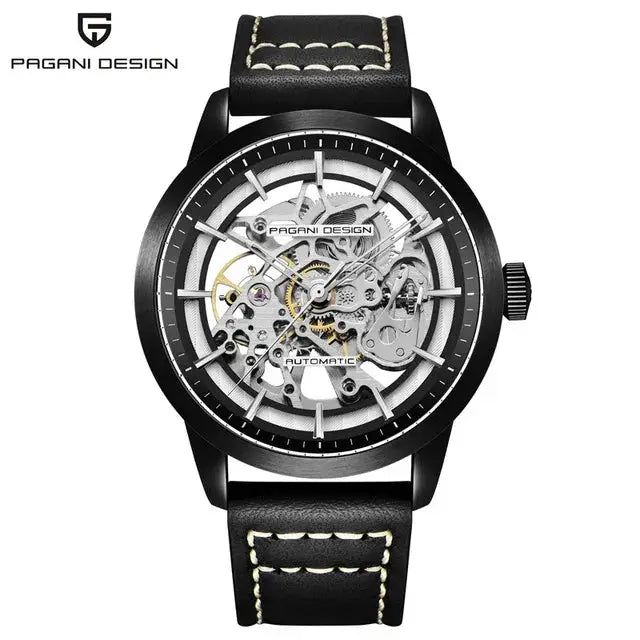 Pagani Design Luxury Skeleton Dial Automatic Mechanical Watch For Men Leather Watches Waterproof Sports Style