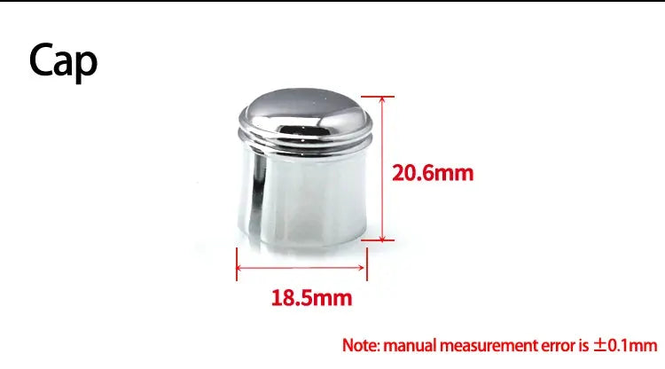 Simples Market chrome shower faucet cap, metal bathroom accessory, 18.5mm dia x 20.6mm tall