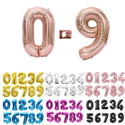 16 32 40 Inch Silver And Rose Gold Foil Number Balloons For Birthday Wedding Baby Shower Party Decorations