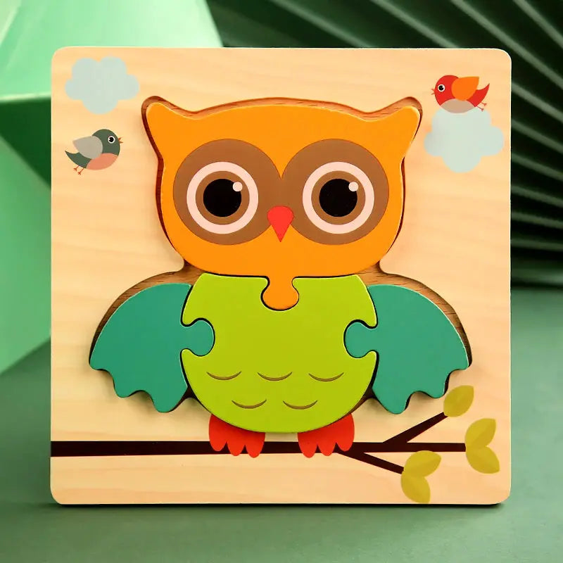 3D Wooden Puzzle For Kids Cartoon Animals And Traffic Theme Jigsaw Early Learning Cognition Toy