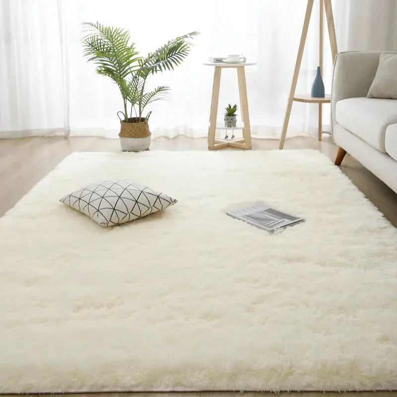 Rug cream long-haired living room 160x230 cm fluffy floor covering.