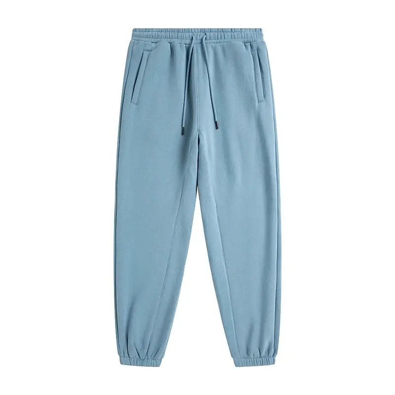 ZODF Trendy Men fleece sweatpants, light blue, with drawstring waist and cuffed ankles