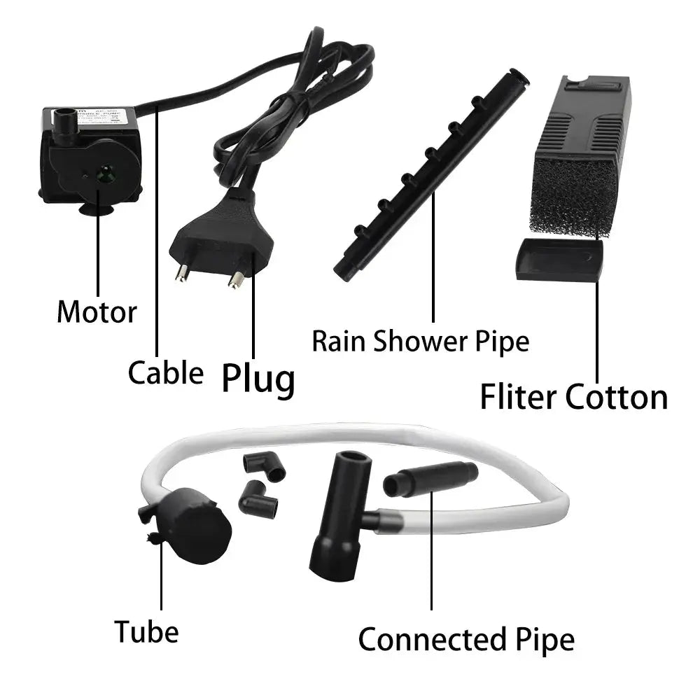 Low Level Submersible Water Filter Pump For Aquarium And Turtle Tank With EU Plug For Oxygenation And Water Circulation