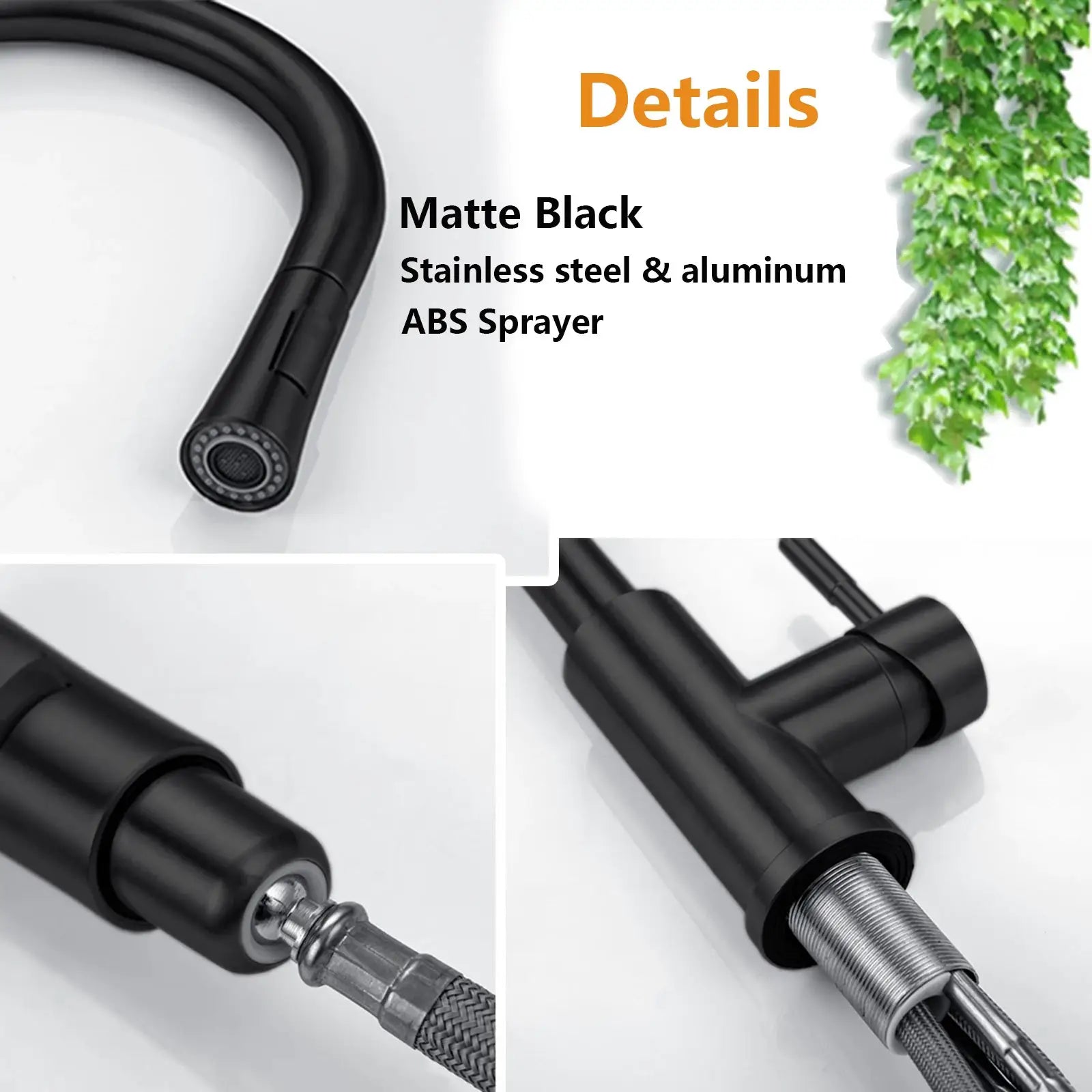 Kitchen faucet DQOK by Simples Market, matte black pull-out with sensor and touch control