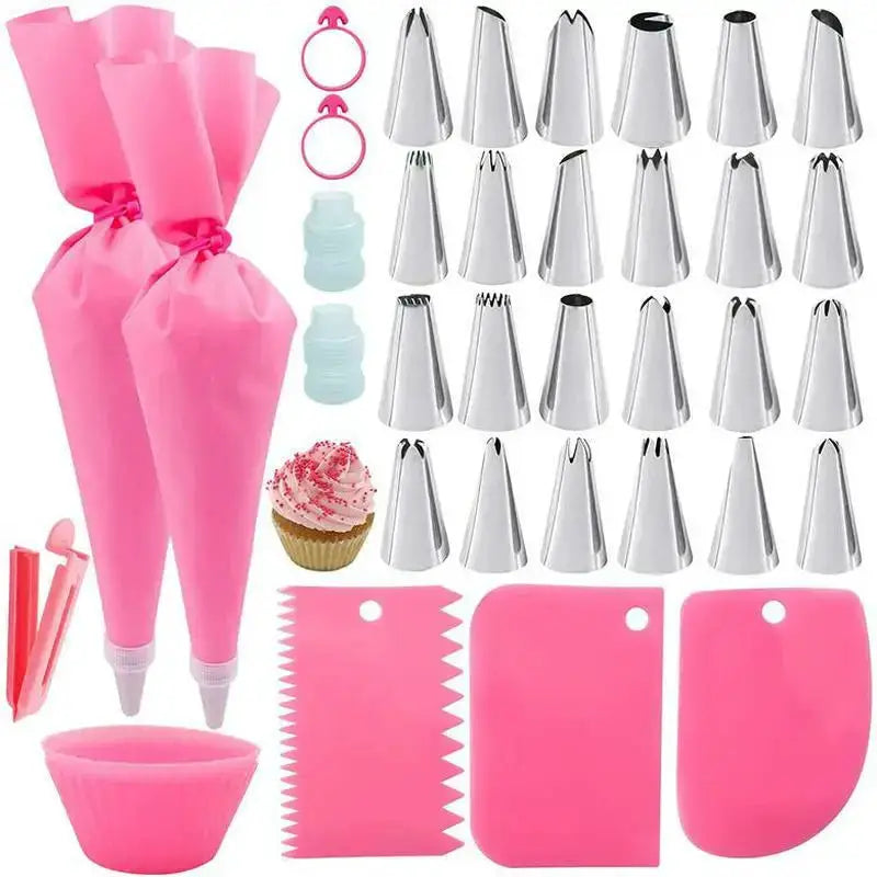 Stainless Steel Pastry Bag And Nozzle Set For Cake Decorating Confectionery Tools And Kitchen Accessories