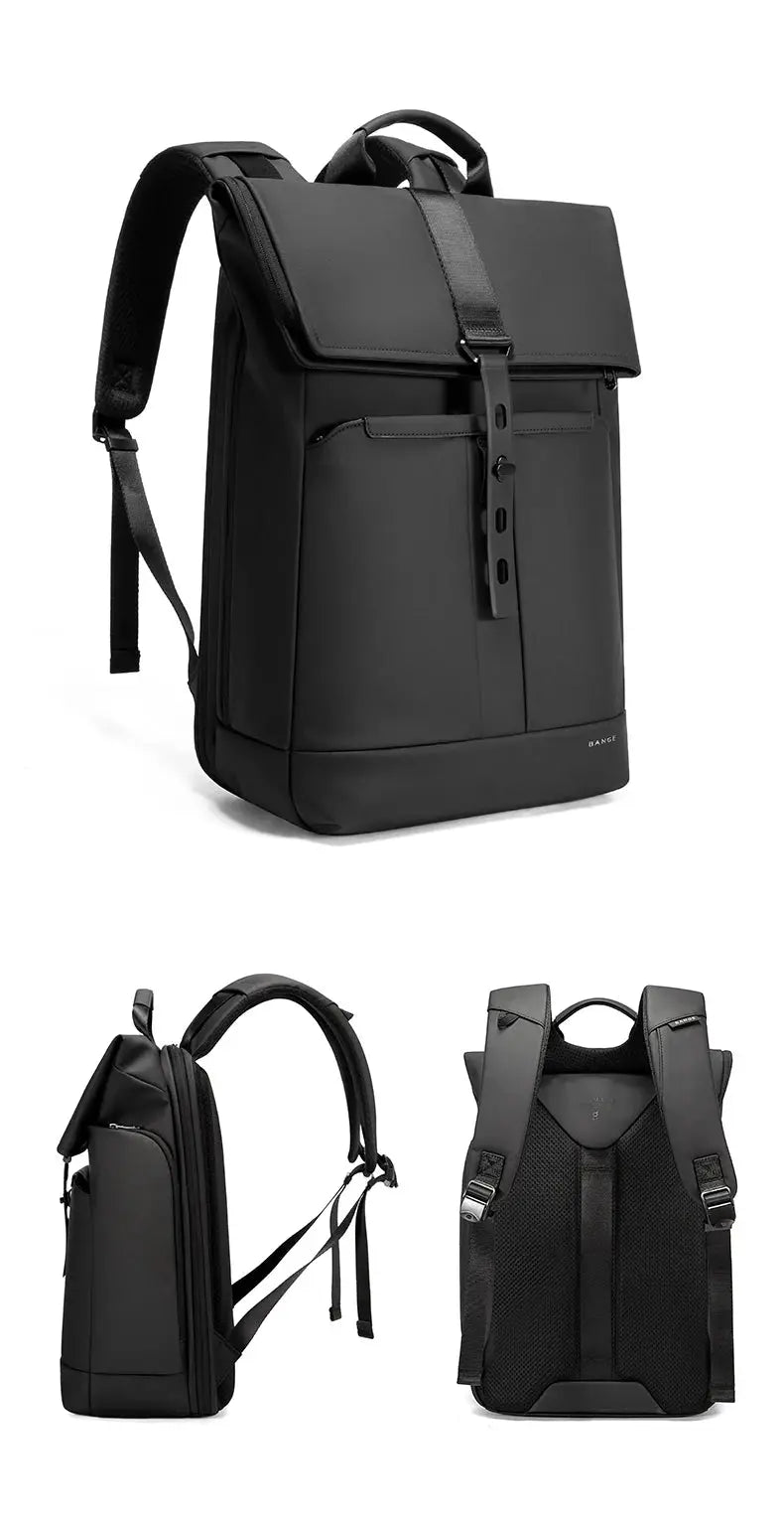 BANGE laptop backpack, anti-theft waterproof, black, 15.6-inch laptop compatible