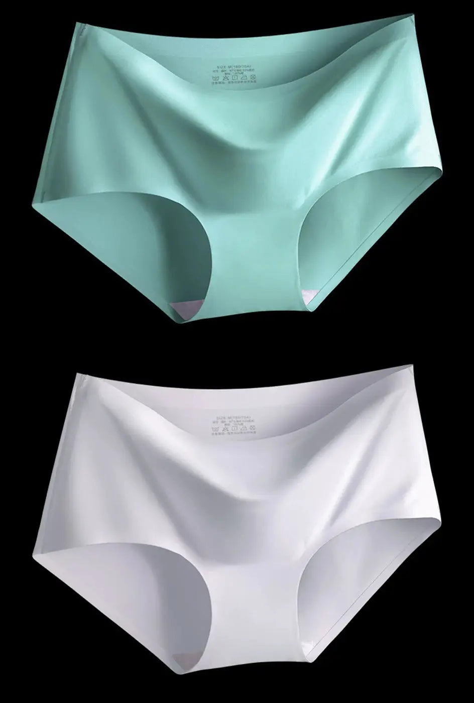 AOTOLK seamless women’s panties, mint green and white, XXL mid-waist briefs, 2-pack by Simples Market.