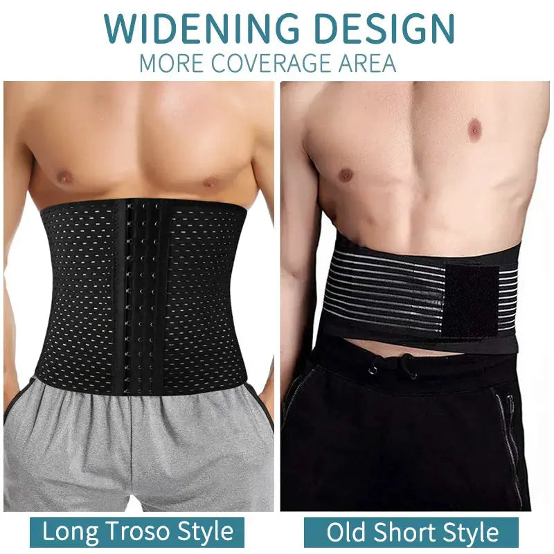 Simples Market waist trainer shaper for men in black; long torso and short-style variants (2 pcs)