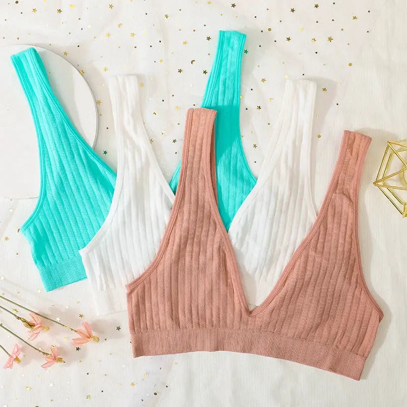 VivaLuxe Deep V Neck Wireless Bralette Seamless Comfort With Push Up for Everyday Wear