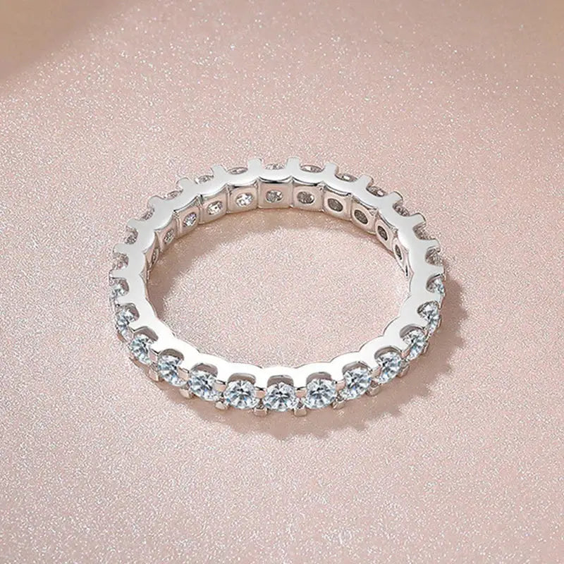 So-Bling S925 sterling silver ring with clear cubic zirconia stones, Simples Market