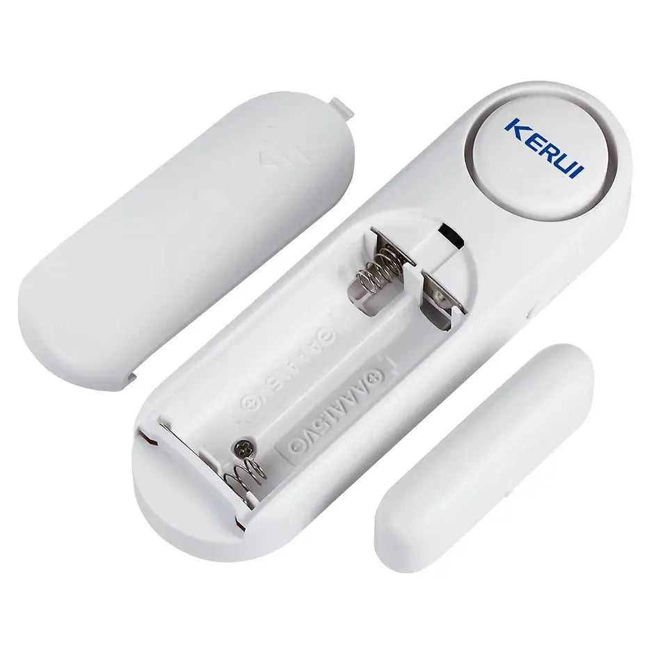 KERUI wireless door/window sensor alarm in white with remote; 300ft range, 120dB