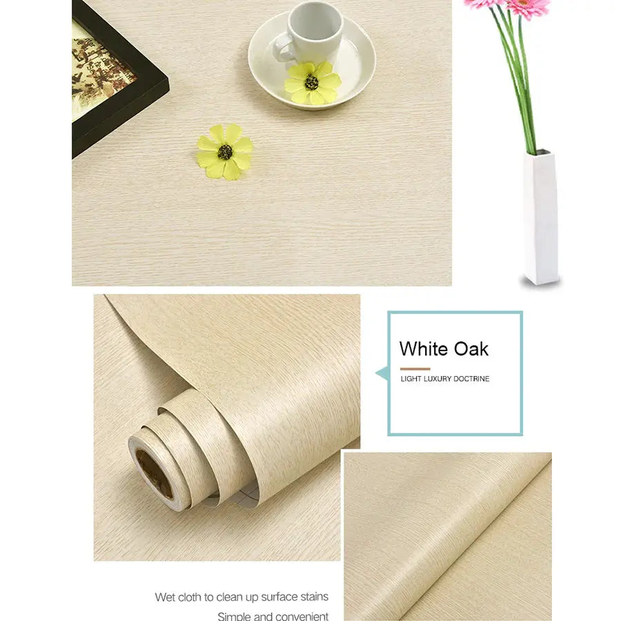 NovaWood PVC Waterproof Self Adhesive Wallpaper Roll Realistic Wood Grain Vinyl For Furniture Cabinets And DIY Decor