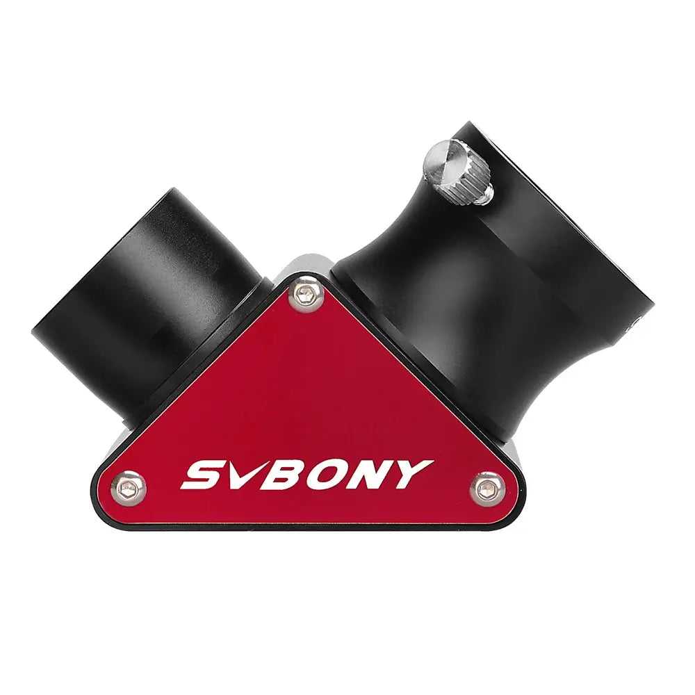 SVBONY SV188P 1.25in 90° dielectric diagonal with red housing and black adapters