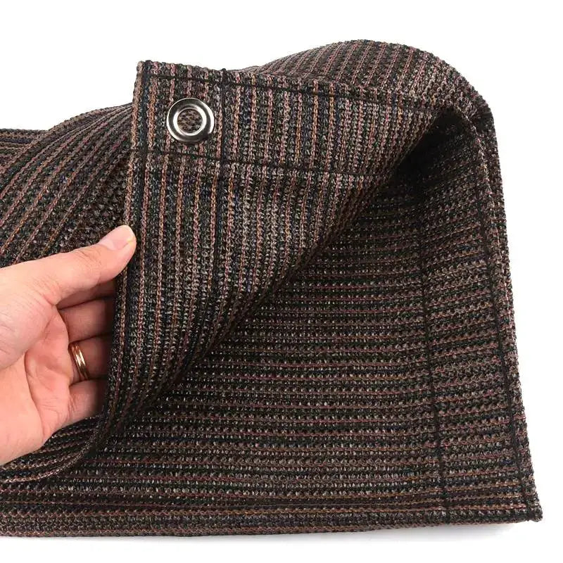 Tewango shade net fabric brown woven with metal grommet