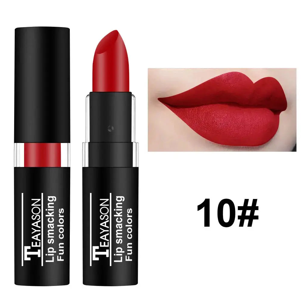 12 Color Matte Lipstick Set Waterproof Long Lasting Lip Color Red Black Blue Purple Green