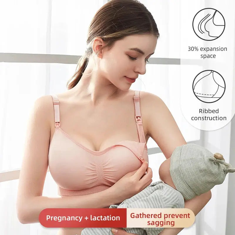 Beauforme Plus Size Nursing Bra Breathable Seamless Maternity Underwear For Breastfeeding Push Up
