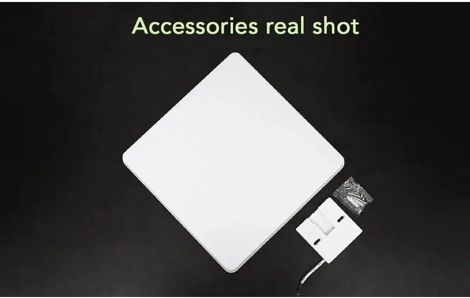 MARPOU square LED ceiling lamp, white panel with mounting kit, by Simples Market.