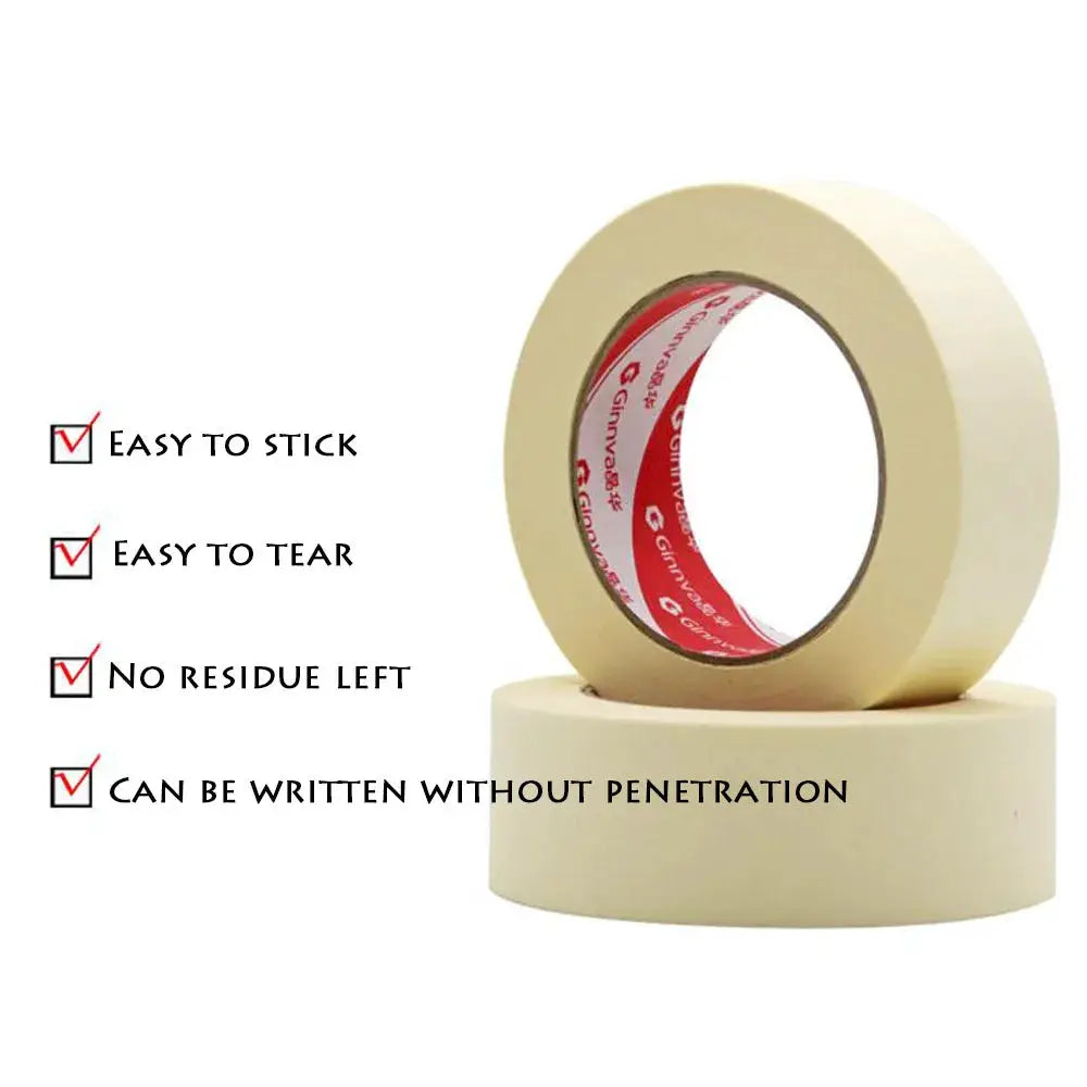 20M Low Viscosity White Masking Tape Crepe Paper 6mm To 50mm Width Single Side Adhesive For Oil Painting Sketching