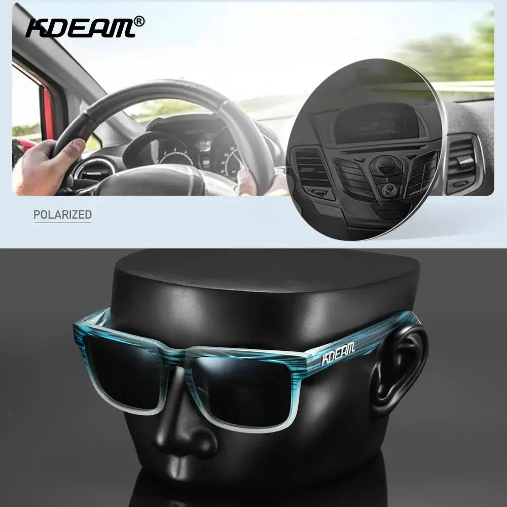 KDEAM 2022 Square Men Polarized Sunglasses With UV Protection Coating For Durable Outdoor Performance