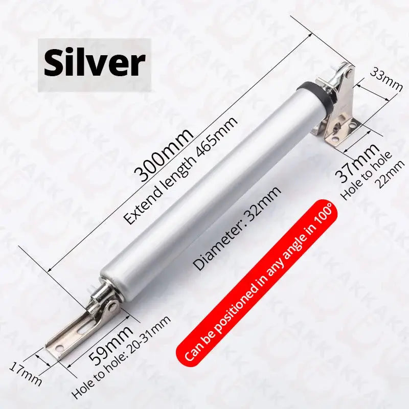Door closer KAK Silver pneumatic, 35KG soft-closing with adjustable speed and mounting bracket by Simples Market