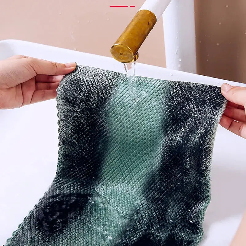 Microfiber cleaning cloths, 10-piece set in dark green, reusable lint-free rags for glass, windows, cars, mirrors