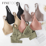 Finetoo soft wireless bras in assorted colors with seamless padded cups