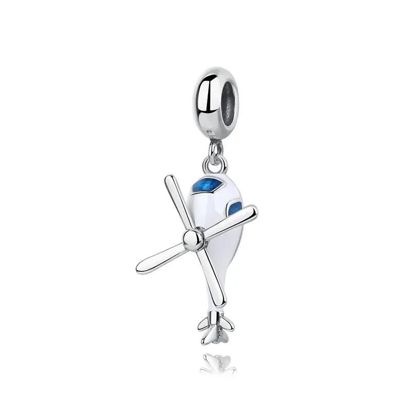 925 Sterling Silver Travel Theme Charms Beads London Bus Paris Suitcase Sam Panda Bracelets Necklaces Women DIY Jewelry