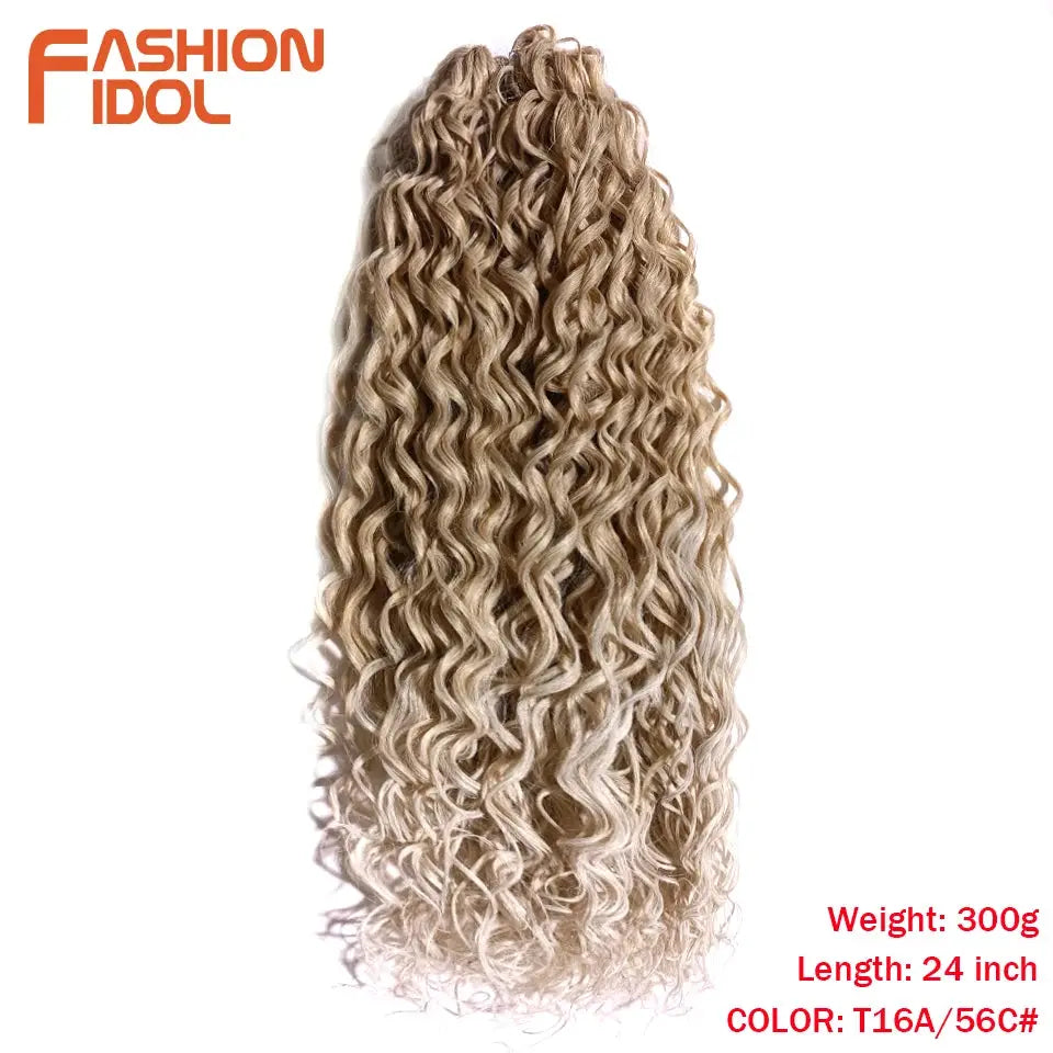 Jessica Hair Deep Wavy Twist Crochet Hair extensions, blonde 24in, high-temp synthetic fiber, Fashion Idol