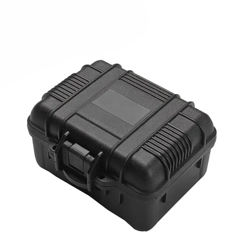 Tool case black waterproof, shockproof protective toolbox with rugged hard shell and latches