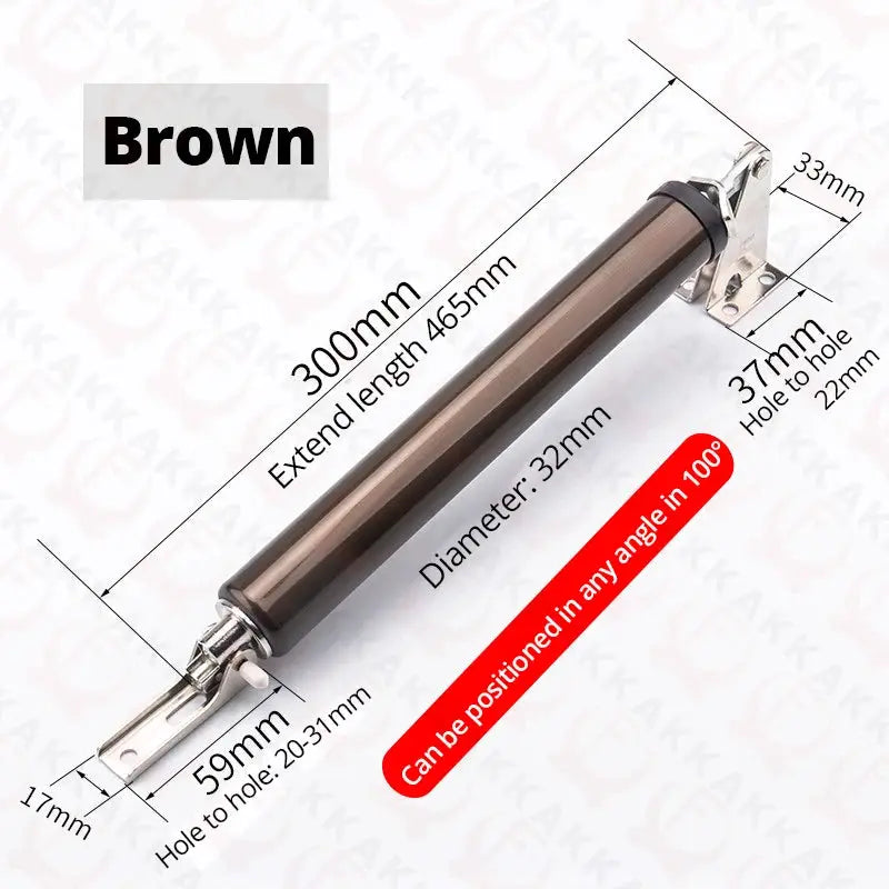 KAK brown door closer, soft-closing pneumatic with adjustable speed, 35kg capacity