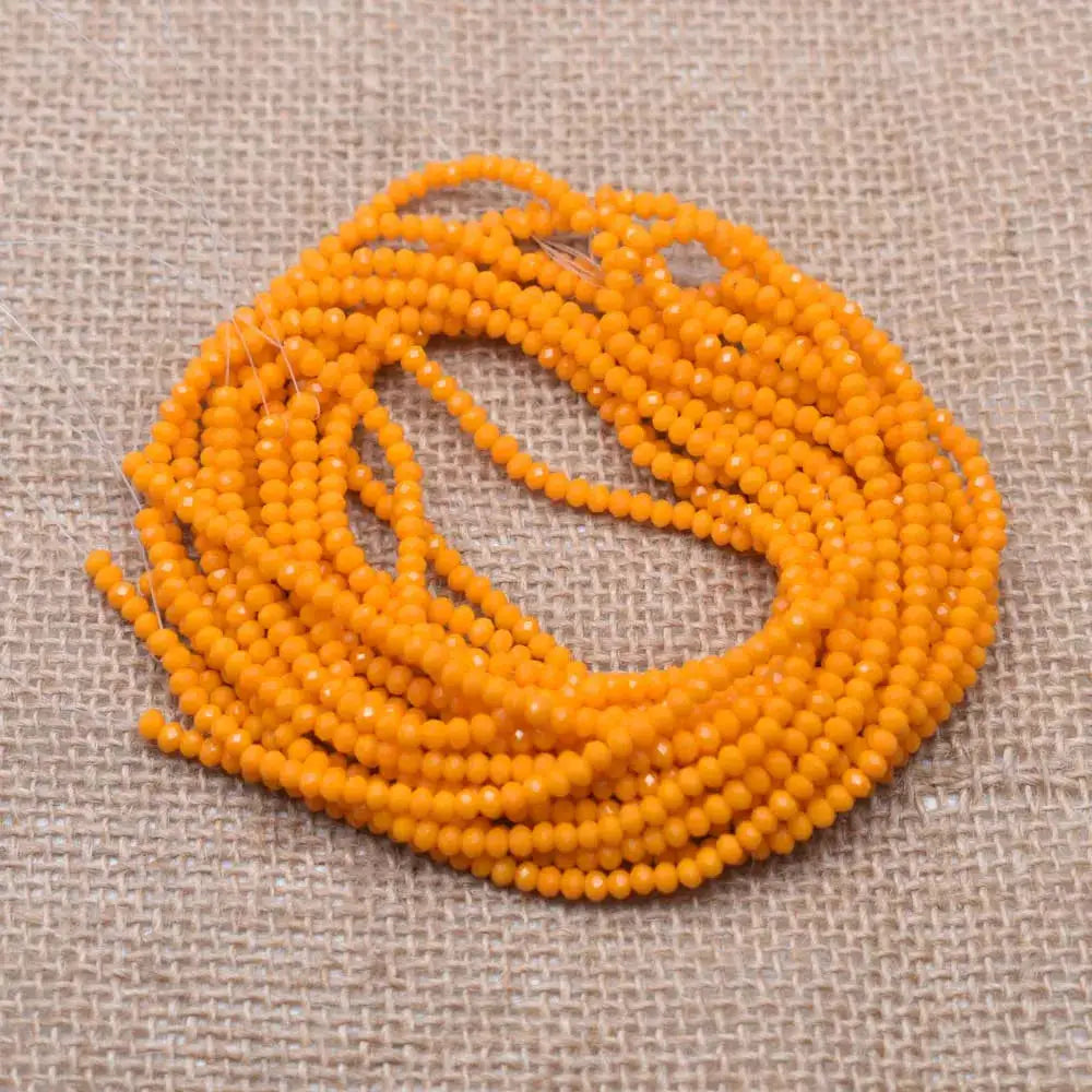 Yanqi Rondelle Crystal Beads 2mm 3mm 4mm Faceted Round Glass Beads for Jewelry Making DIY Spacer Beads