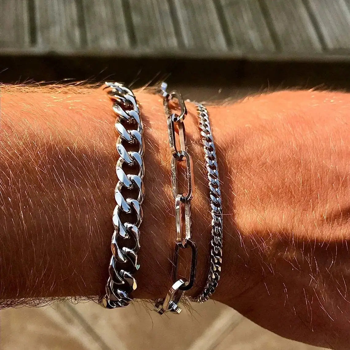 Vnox Stainless Steel Cuban Link Bracelet Unisex Curb Chain for Men and Women with Lobster Clasp